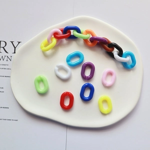 Maillons de chaîne ouverts en acrylique coloré pour bijoux DIY et porte-clés