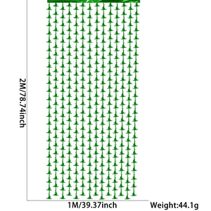 Green witch hat fringe curtain for theme parties measuring 2 meters high by 1 meter wide