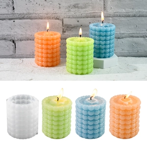 Stampo Per Candele Cilindriche A Bolle Di Cuore Silicone Fai Da Te Fatto A Mano Aromaterapia Gesso Sapone Resina Colata Strumento Artigianale