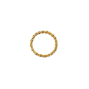 Elegant s925 sterling silver gold twisted ring with sparkling textured woven design