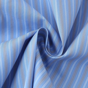 Women's blue striped sleeveless vest and trousers set in premium cotton blend fabric