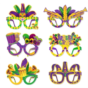 Occhiali Da Festa Mardi Gras Carta Accessori Per Foto Celebrazione Del Carnevale Design Di Maschere Colorate Decorazioni Per Festival