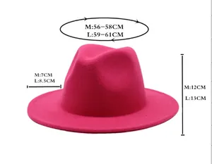 Größentabelle mit Kopfumfang, Krempenbreite und Höhe für den klassischen Fedora Hut