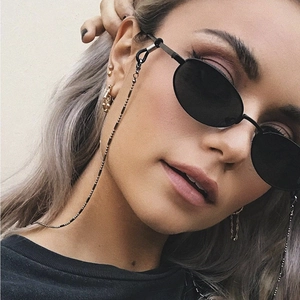 Fashion Alloy Metal Glasses Chain Beaded Link Anti-Slip Sunglasses Strap Eyewear Lanyard For Women Minimalist Style