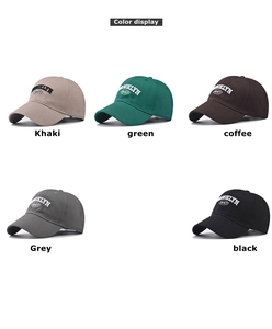 Détail montrant cinq options de couleurs pour les casquettes vintage Brooklyn 1947