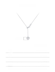 Detailed specs of S925 sterling silver heart necklace with dimensions 9.00x9.50mm