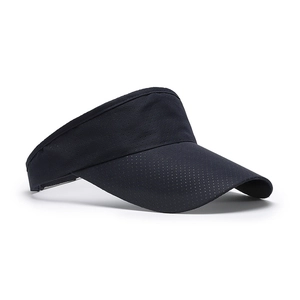 Men's black lightweight quick-dry sun visor hat with breathable mesh fabric for outdoor sports