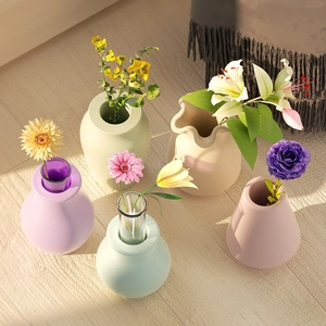 Lace-edge candle holder resin silicone molds for DIY flower vase and plaster ornaments