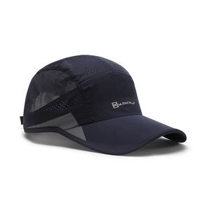 Navy blue quick-dry breathable mesh baseball cap for sports with white letter print