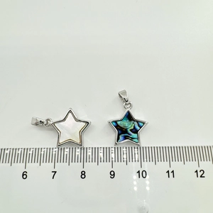18K gold-plated star pendants with natural white shell and abalone shell shell size measurement