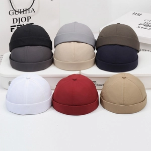 Quick-dry retro docker caps in various solid colors for minimalist street style