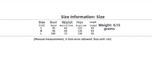 Size chart showing bust, waist, and length measurements for leopard print satin dress