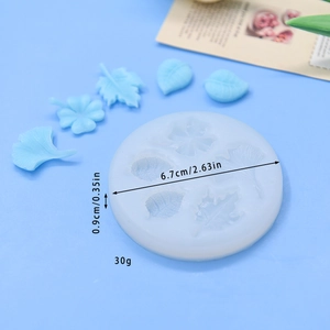 5-Leaf silicone mold for cake mousse and chocolate baking DIY with size dimensions