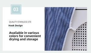 Detail of blue coral fleece towel featuring a sturdy hanging loop for quick drying