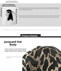 Detailed guide for measuring head circumference for leopard jacquard baseball cap