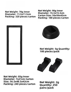 Detailed size specifications and weight data for PE film jewelry display boxes