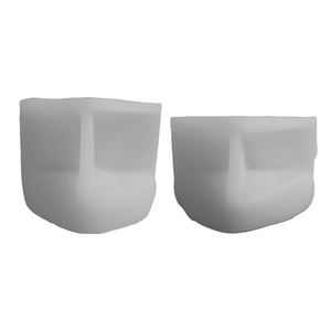 L-shaped silicone corner guards in translucent white, pair of durable safety protectors