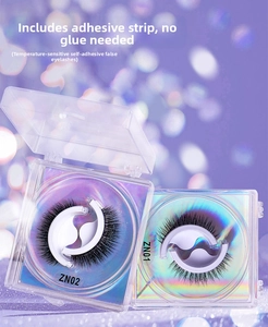Detail of ZN01 and ZN02 self-adhesive lashes in laser box without glue