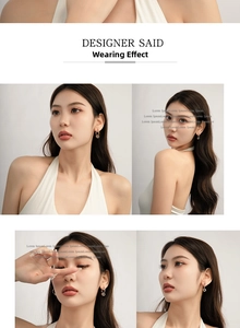 Détails de boucles d'oreilles créoles torsadées en or et argent sur modèle
