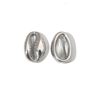 Detailed view of silver shell-shaped jewelry components with polished and textured finish