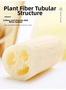 Detailopname van natuurlijke loofah pad met vezelige plantstructuur en poreuze textuur