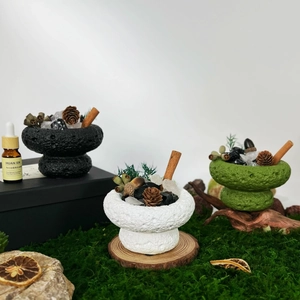 Essential oil diffuser stone gift set with crystal stones and natural botanical decor