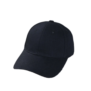 Minimalist black baseball cap in twill cotton fabric shown from a 45-degree angle view