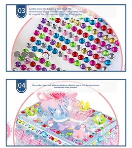 Macro shot of colorful acrylic rhinestones with self-adhesive backing for DIY face art