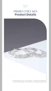 Detailed shot of 925 sterling silver star and moon luminous rings with blue enamel and zircons