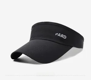 Seitenansicht des schwarzen Mesh-Sonnenschutzes mit FARD-Logo für Laufen und Sport