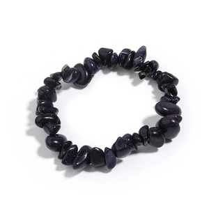 Bracciale in pietra di sabbia blu irregolare con particelle scintillanti effetto stella