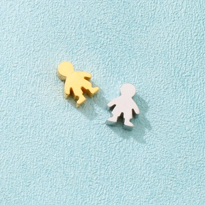 Human Boy Figure Pendants 18K Gold Plated Stainless Steel Charms For DIY Jewelry Making Necklaces Bracelets