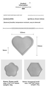Specifiche delle dimensioni per stampi in silicone per sottobicchieri in resina e gesso