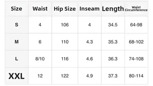 Detailed size chart for women's short sleeve shirt and shorts set showing measurements