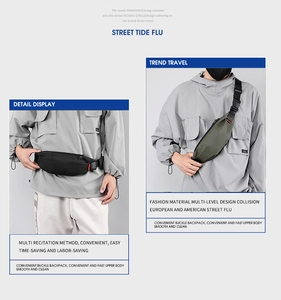 Detail of waterproof crossbody bag showing adjustable quick-release buckle and dual-style wear