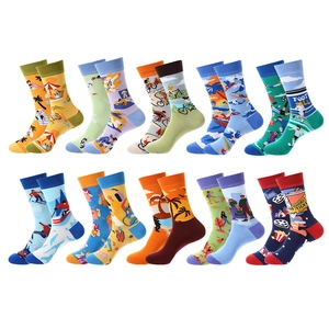 Novelty Illustration Crew Socks Cotton Blend Breathable Casual Sporty Streetwear For Men And Women