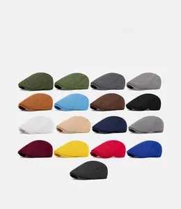 Mesh newsboy caps set showing seventeen different colors in a breathable knit design