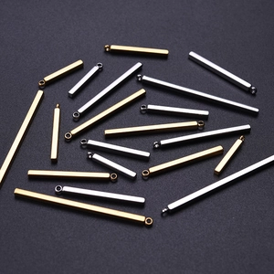 Detailed view of 304 stainless steel gold and silver bar pendants for jewelry making