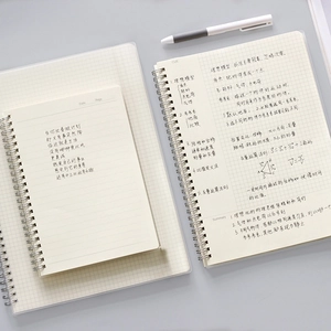 Minimalist B5 and A5 spiral notebooks with frosted PP covers and dual metal coils
