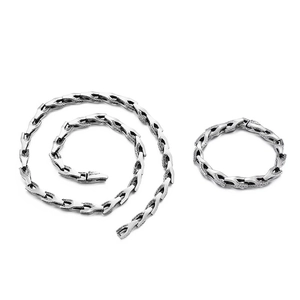Men Stainless Steel Keel Chain Necklace And Bracelet Hip Hop Retro Dragon Bone Link Jewelry Accessories For Boys