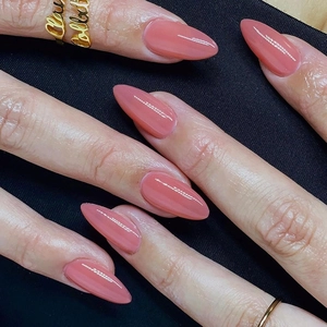 Almond Shaped Press On Nails Solid Color Glossy ABS Plastic Fake Nails DIY Manicure For Women