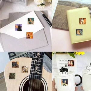 500pcs roll of cute cat illustration stickers for scrapbooking and envelope sealing