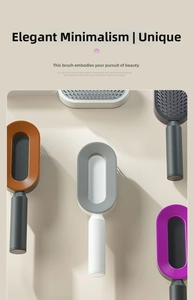 Minimalist hollow-out cushion hairbrush set in vibrant orange, grey, purple and black colors