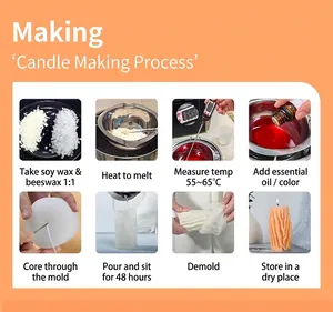 Guida fai-da-te per creare candele a onde con stampo in silicone e cera di soia naturale
