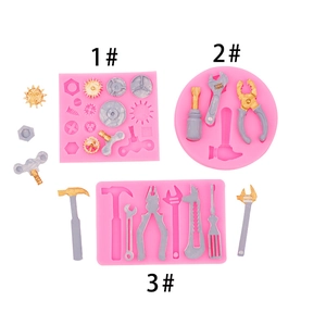 Molde De Silicona Herramientas De Reparación Martillo Llave Destornillador Engranaje Para Decoración De Pasteles Fondant