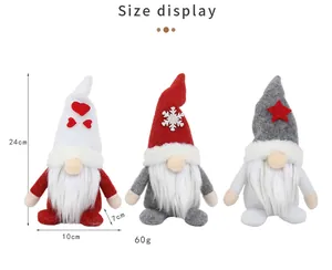 Size specifications for Christmas faceless gnomes: 24cm height by 10cm width and 7cm depth