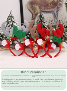 Detailed view of assorted Christmas reindeer antler headbands with sequins and holly leaves
