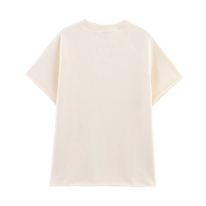 Set t-shirt beige con maniche raglan e pantaloncini in cotone di alta qualità