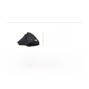Detail card of tweed shark hair clip with sequins showing 13cm length and 55.6g weight