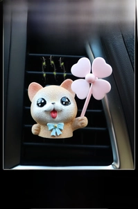 Cute orange cat air vent clip car freshener safe for pregnancy and infants